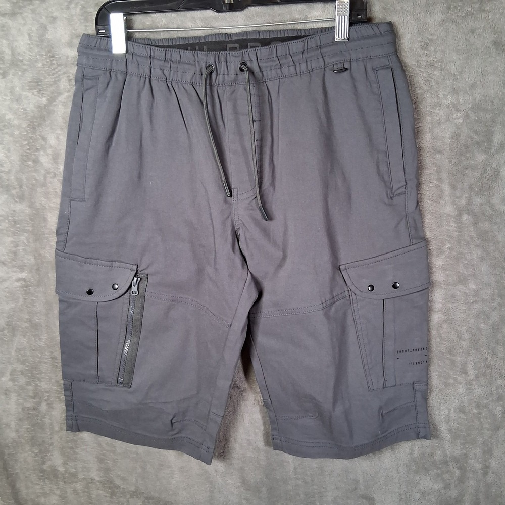 Projek Raw Cargo Shorts Mens Medium Gray Utility‎ Stretchable Comfort Waist 32